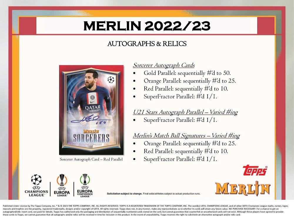 世界25枚限定！22-23 Topps Merlin COMAN 直筆サイン