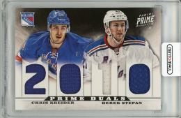 【裏面キズあり】2012-13 PANINI Prime Hockey  Chris Kreider & Derek Stepan Player Worn Swatches 051/200