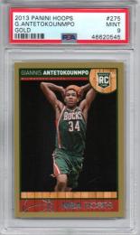 2013 -14 PANINI Hoops  Giannis Antetokounmpo #275 Gold (RC) PSA 9