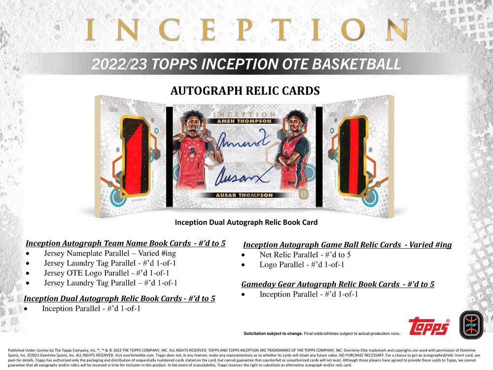 ミントモール / MINT-WEB店 / NBA 2022-23 TOPPS INCEPTION OVERTIME ELITE