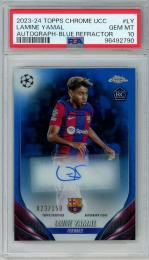 2023-24 Topps Chrome UEFA Club Competitions Lamine Yamal Autograph/Blue Refractor/#LY【PSA10】 FC Barcelona