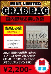 【国内野球お楽しみ袋】2024 BBM 90周年 4パック + ブーストパック1個 (2枚入)