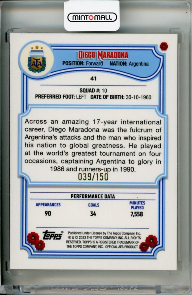 TOPPS 2024 ARGENTINA Set De Fútbol No. 41 Diego Maradona Primer Gol EUR