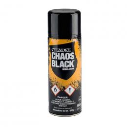 【シタデルカラー】スプレー:ケイオス・ブラック/SPRAY:CHAOS BLACK 水性塗料 ペイント CITADEL ウォーハンマー