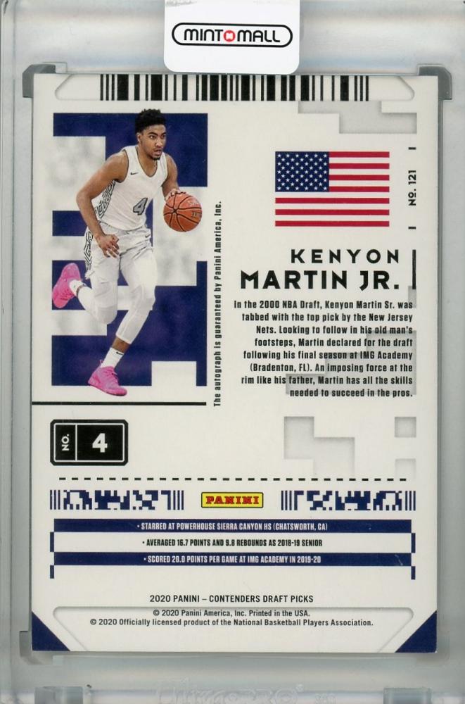 ミントモール Mint 浦和店 2020 21 Panini Contenders Draft Picks High School Kenyon Martin Jr Prospect 