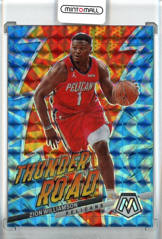 2022-23 Panini Mosaic Basketball Zion Williamson Thunder Road/Blue Reactive Mosaic/#13【11/99】 New Orleans Pelicans
