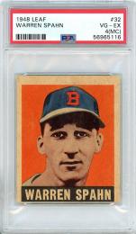 1948 LEAF  Warren Spahn #32 (PSA4(MC) VG-EX)