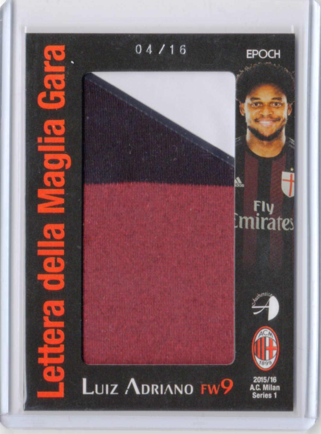 ミントモール Mint 福岡店 エポック 15 16 Acミラン フットボールカードセット Luiz Adriano ルイス アドリアーノ レターパッチ 4 16